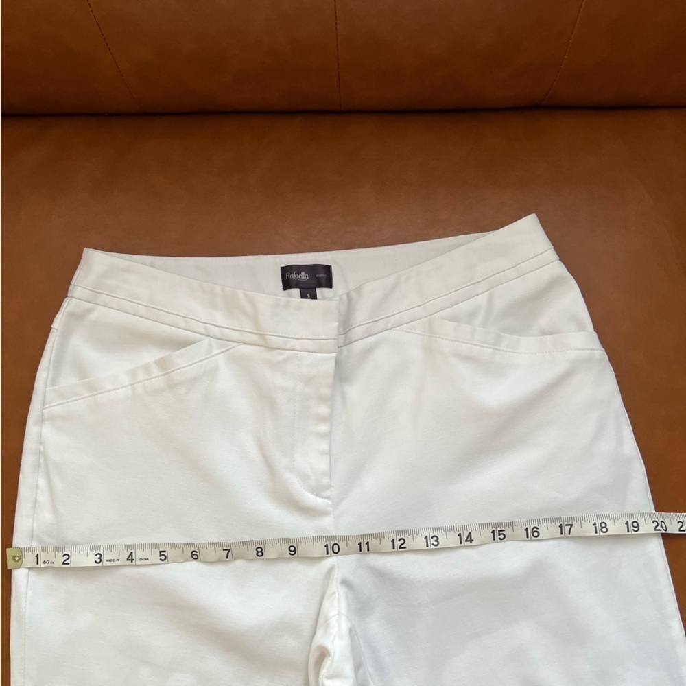 Rafaella Curvy White Straight Leg Trouser Pants Size 6 Sailor Nautical Coastal - Picture 10 of 14
